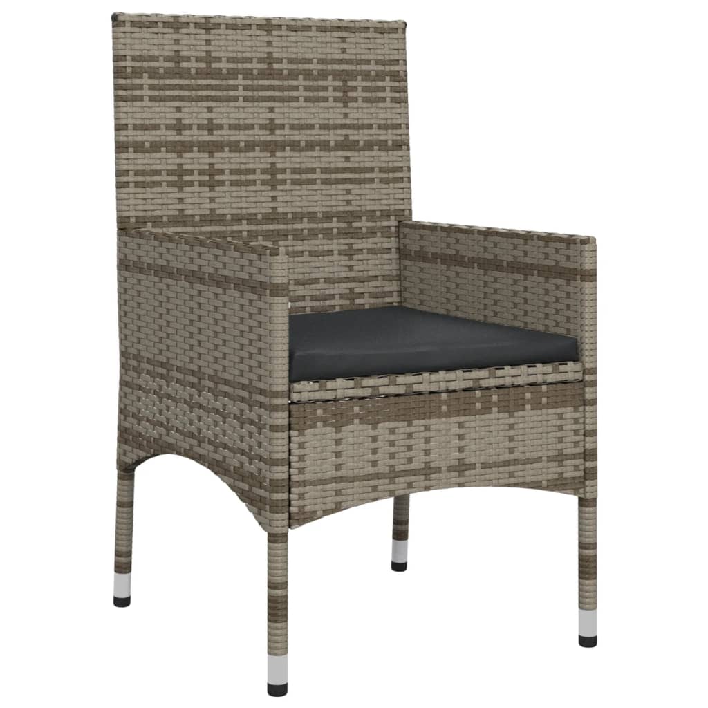 Set Divani da Giardino 4 pz con Cuscini in Polyrattan Grigio - homemem39