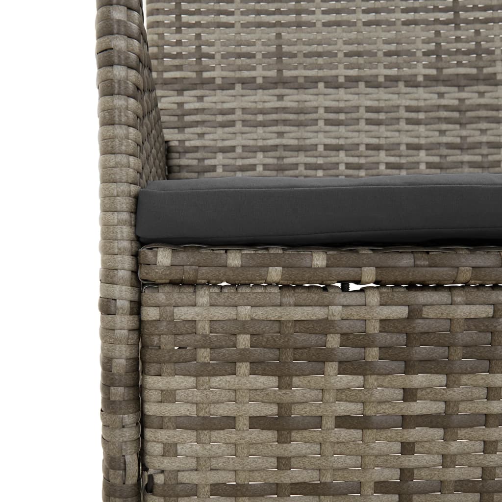 Set Divani da Giardino 4 pz con Cuscini in Polyrattan Grigio - homemem39