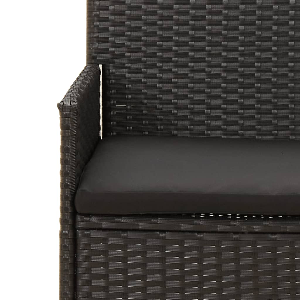 Set Divani da Giardino 4 pz con Cuscini Nero in Polyrattan - homemem39