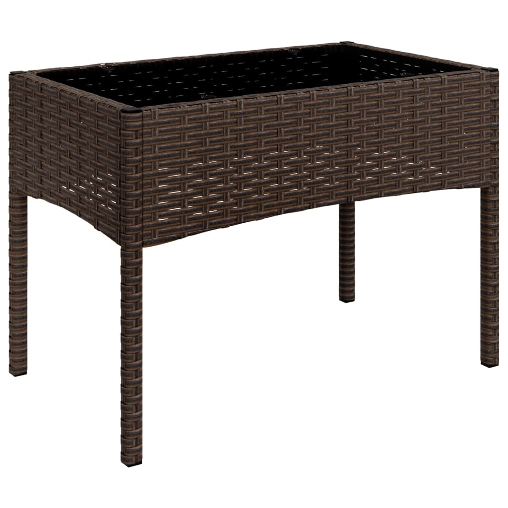 Set Mobili da Giardino 4 pz con Cuscini in Polyrattan Marrone - homemem39