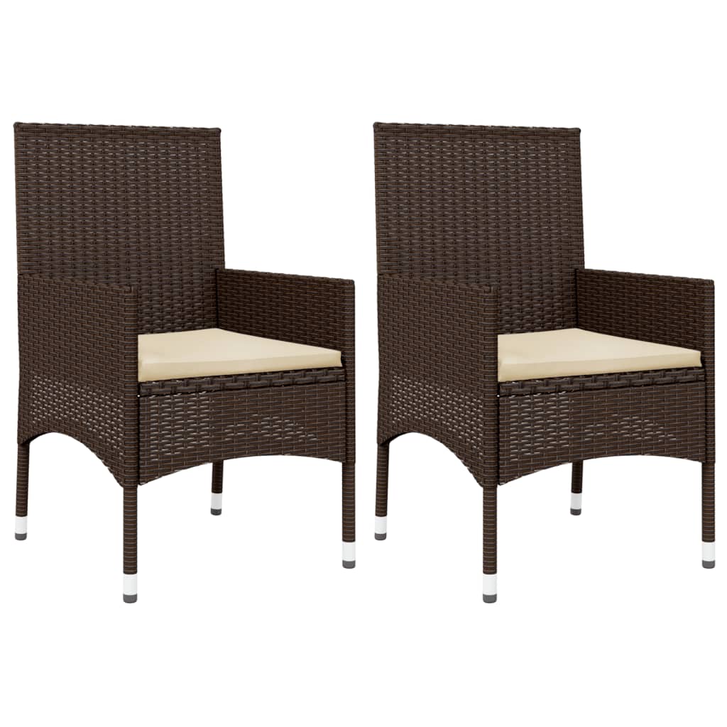 Set Mobili da Giardino 4 pz con Cuscini in Polyrattan Marrone - homemem39