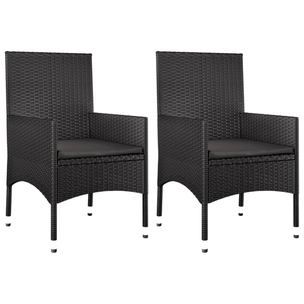 Set Divani da Giardino 4 pz con Cuscini Nero in Polyrattan - homemem39