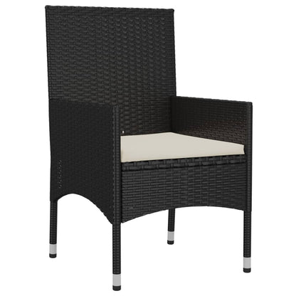 Set Divani da Giardino 4 pz con Cuscini Nero in Polyrattan - homemem39