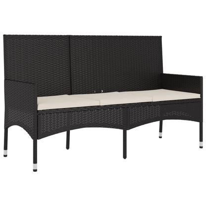 Set Divani da Giardino 4 pz con Cuscini Nero in Polyrattan - homemem39