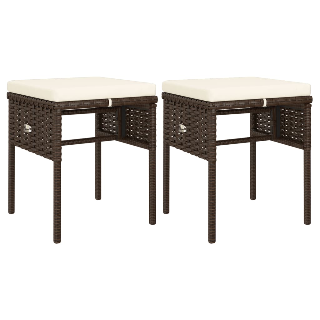 Set Mobili da Giardino 6pz con Cuscini in Polyrattan Marrone - homemem39