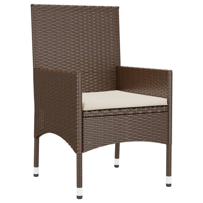 Set Mobili da Giardino 6pz con Cuscini in Polyrattan Marrone - homemem39