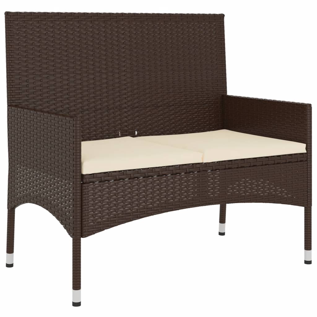 Set Mobili da Giardino 6pz con Cuscini in Polyrattan Marrone - homemem39