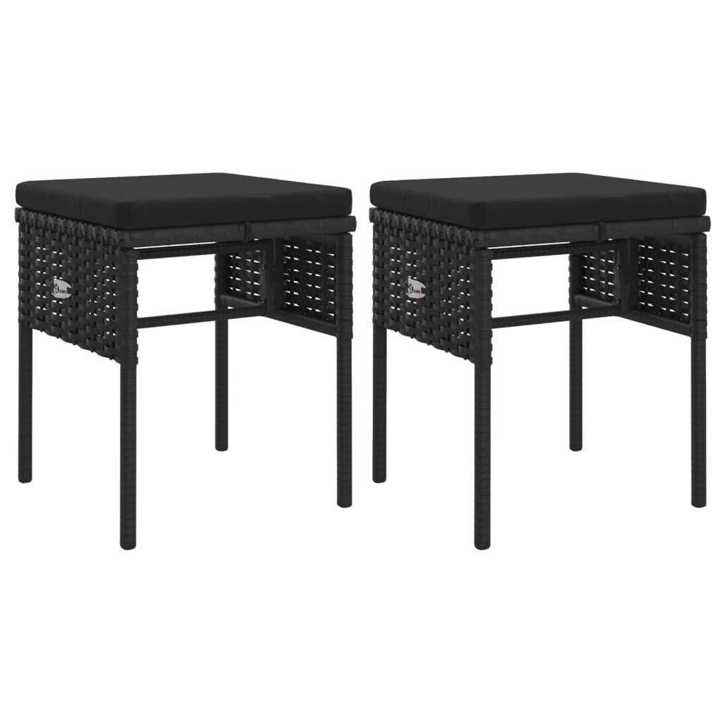 Set Mobili da Giardino 6 pz con Cuscini in Polyrattan Nero - homemem39