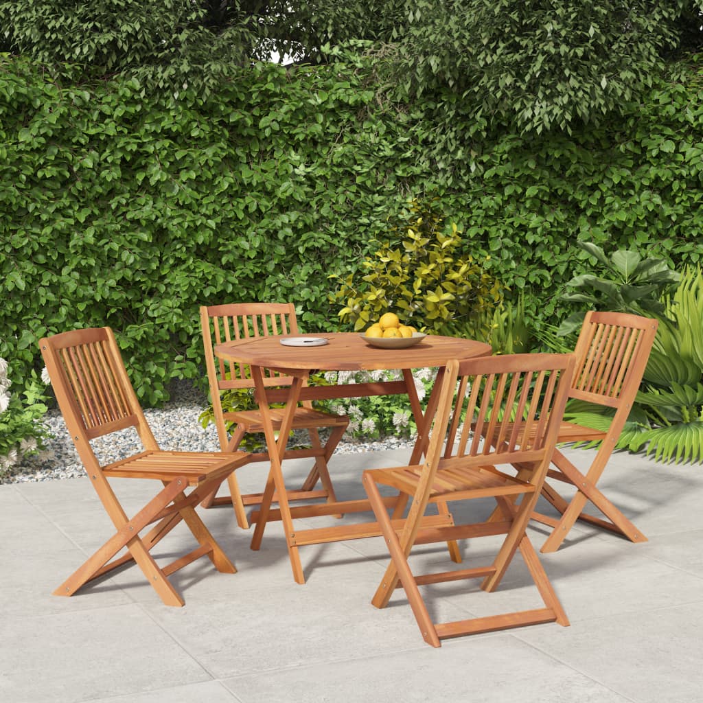 Set da Pranzo per Giardino 5 pz in Legno Massello di Acacia - homemem39