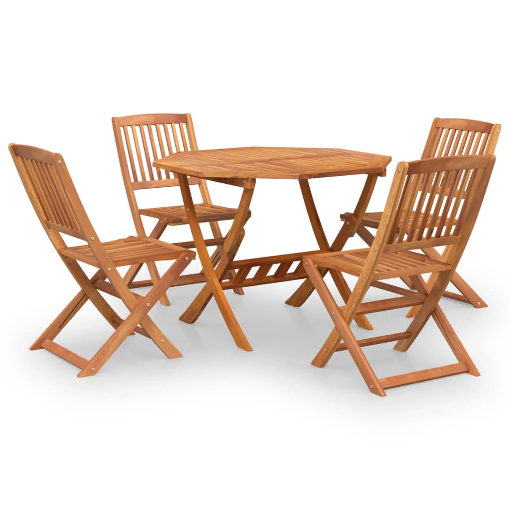 Set da Pranzo per Giardino 5 pz in Legno Massello di Acacia - homemem39