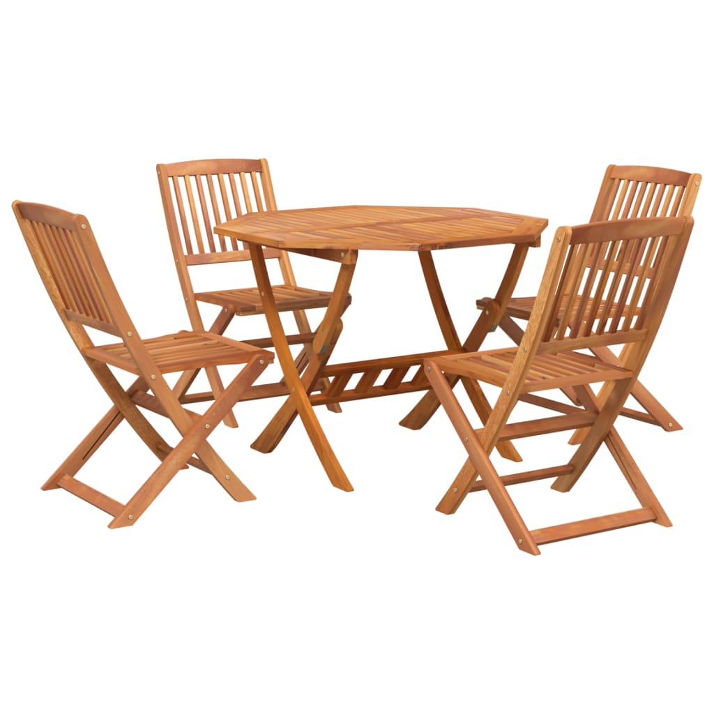 Set da Pranzo per Giardino 5 pz in Legno Massello di Acacia - homemem39