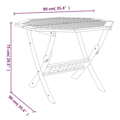 Set da Pranzo per Giardino 5 pz in Legno Massello di Acacia - homemem39