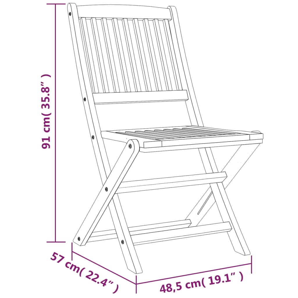 Set da Pranzo per Giardino 5 pz in Legno Massello di Acacia - homemem39