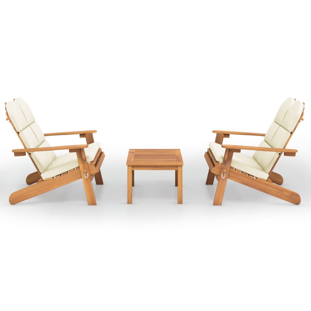 Set Salotto da Giardino Adirondack 3pz Legno Massello di Acacia - homemem39