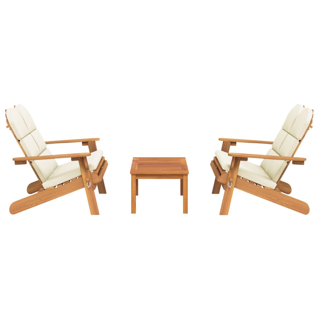 Set Salotto da Giardino Adirondack 3pz Legno Massello di Acacia - homemem39