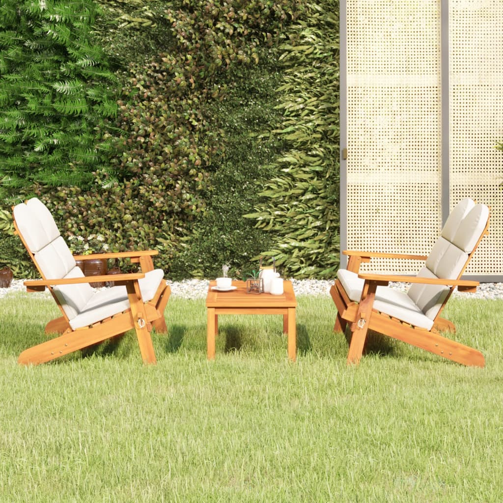 Set Salotto da Giardino Adirondack 3pz Legno Massello di Acacia - homemem39