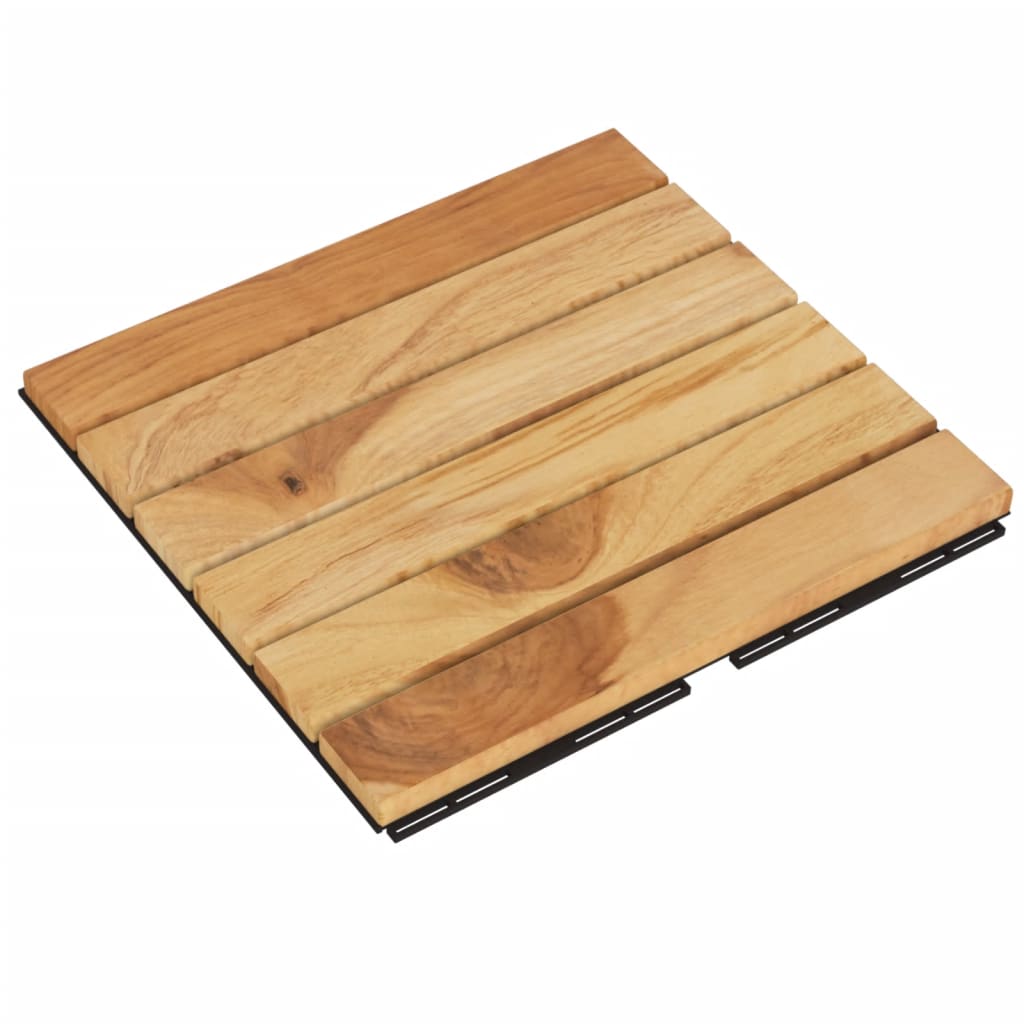 Piastrelle Esterni 30pz 30x30 cm Massello Teak Motivo Verticale - homemem39