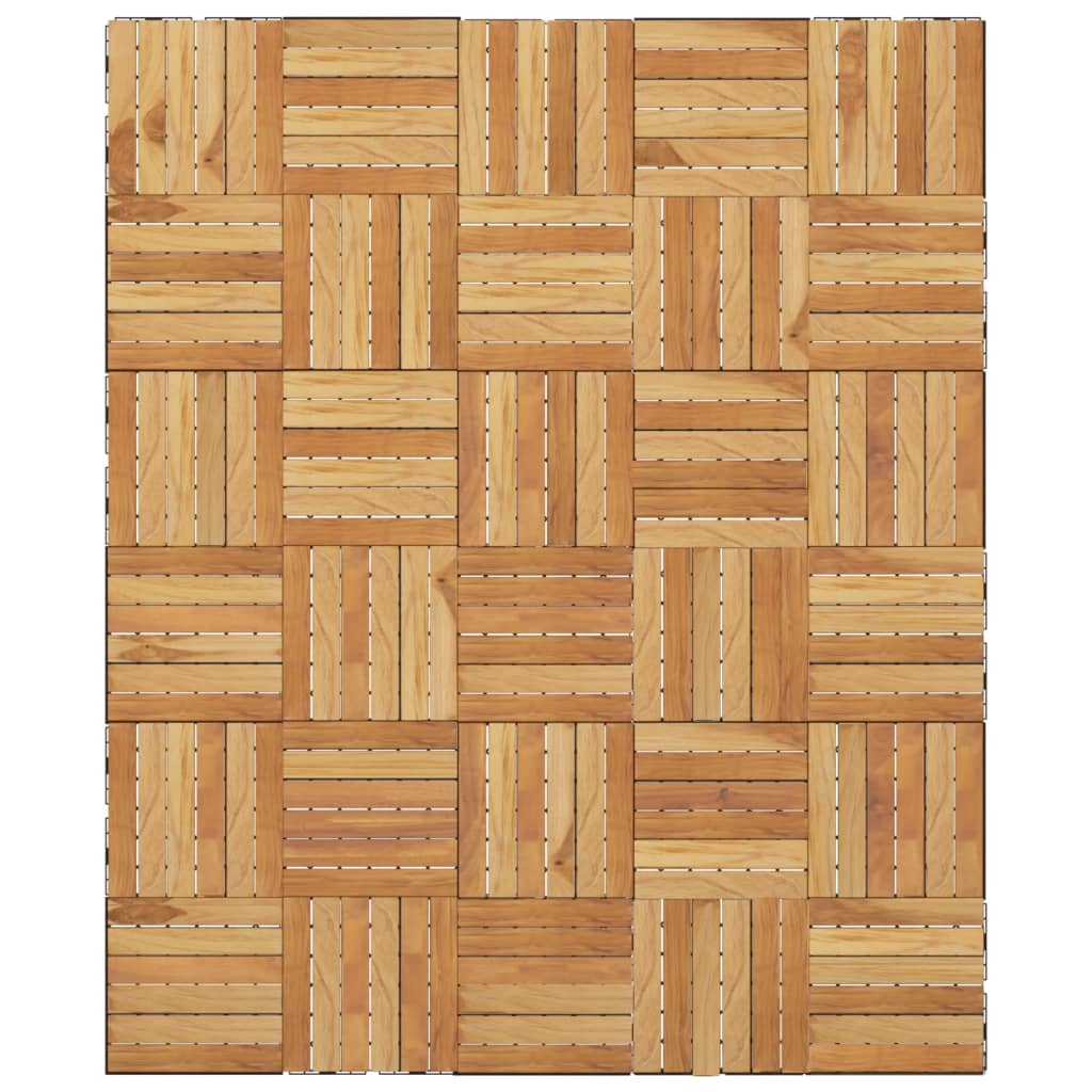 Piastrelle Esterni 30pz 30x30 cm Massello Teak Motivo Verticale - homemem39