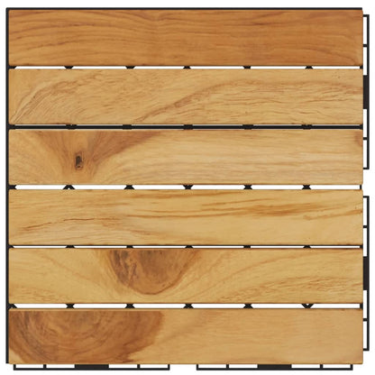 Piastrelle Esterni 30pz 30x30 cm Massello Teak Motivo Verticale - homemem39