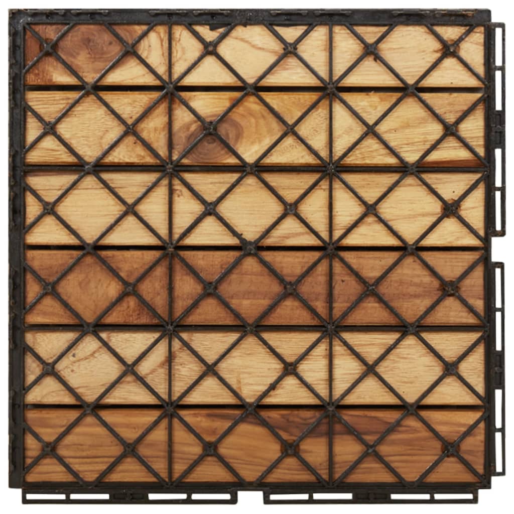 Piastrelle Esterni 30pz 30x30 cm Massello Teak Motivo Verticale - homemem39