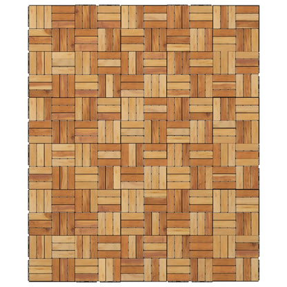 Piastrelle per Esterni 30pz 30x30 cm Legno Massello di Teak - homemem39