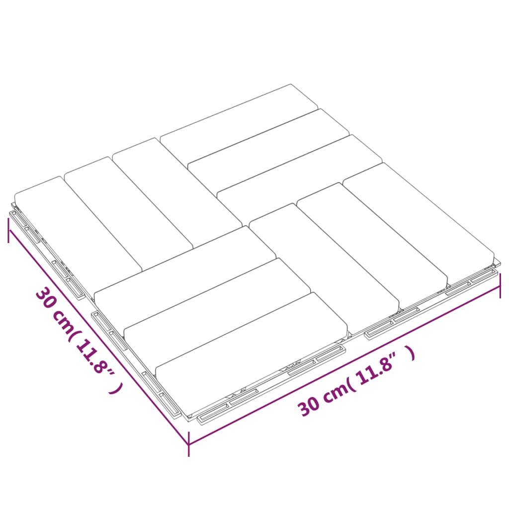 Piastrelle per Esterni 30pz 30x30 cm Legno Massello di Teak - homemem39