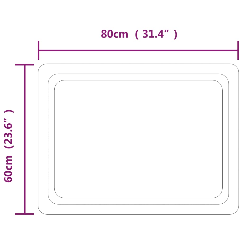 Specchio da Bagno con Luci LED 60x80 cm - homemem39