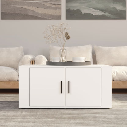 Tavolino da Salotto Bianco 80x50x36 cm in Legno Multistrato - homemem39