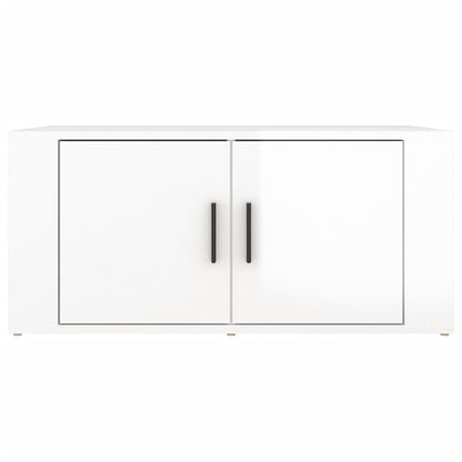 Tavolino da Salotto Bianco Lucido 80x50x36cm Legno Multistrato - homemem39