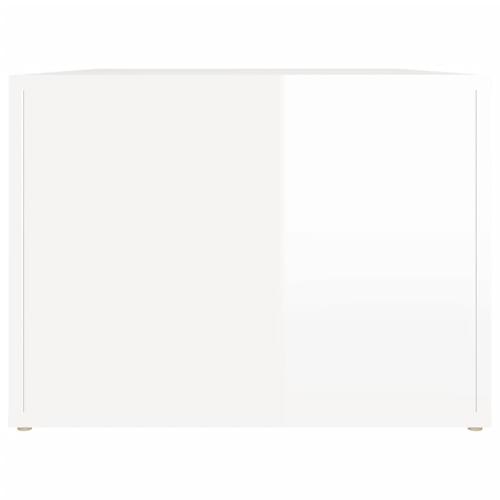 Tavolino da Salotto Bianco Lucido 80x50x36cm Legno Multistrato - homemem39
