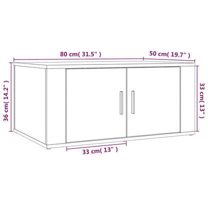 Tavolino da Salotto Bianco Lucido 80x50x36cm Legno Multistrato - homemem39