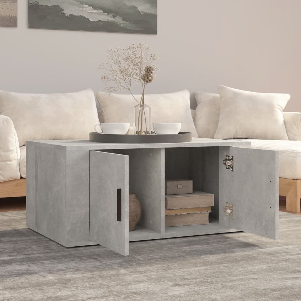 Tavolino Salotto Grigio Cemento 80x50x36 cm Legno Multistrato - homemem39