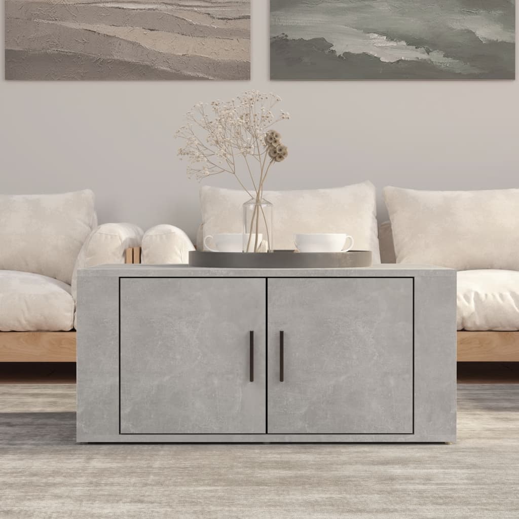 Tavolino Salotto Grigio Cemento 80x50x36 cm Legno Multistrato - homemem39