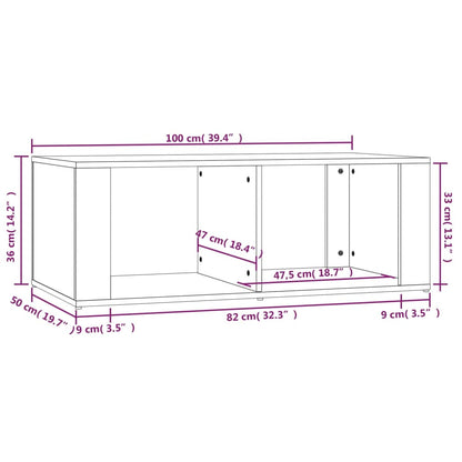 Tavolino da Salotto Rovere Fumo 100x50x36 cm Legno Multistrato - homemem39