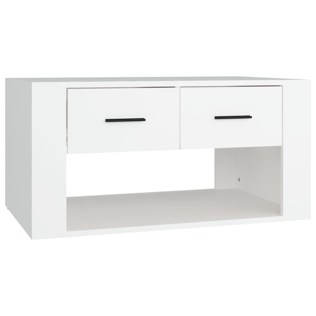 Tavolino da Salotto Bianco 80x50x40 cm in Legno Multistrato - homemem39