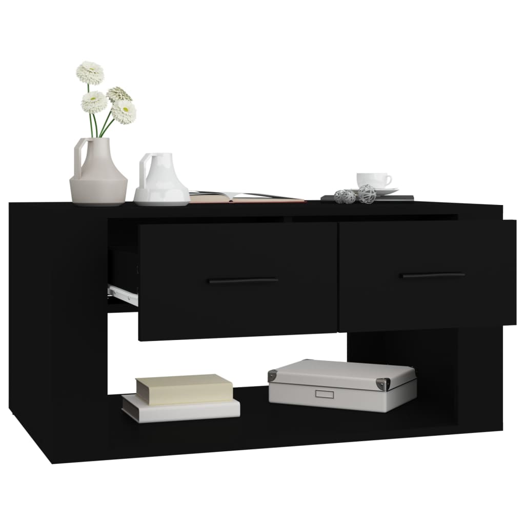 Tavolino da Salotto Nero 80x50x40 cm in Legno Multistrato - homemem39