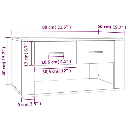 Tavolino da Salotto Nero 80x50x40 cm in Legno Multistrato - homemem39