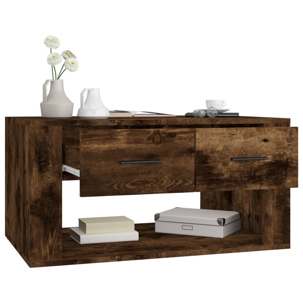 Tavolino da Salotto Rovere Fumo 80x50x40 cm Legno Multistrato - homemem39