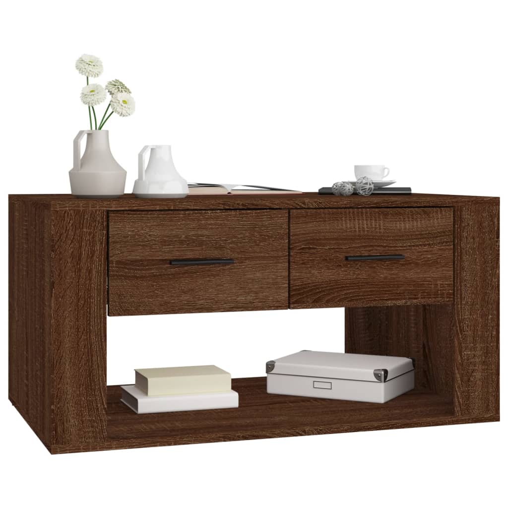 Tavolino Salotto Rovere Marrone 80x50x40 cm Legno Multistrato - homemem39