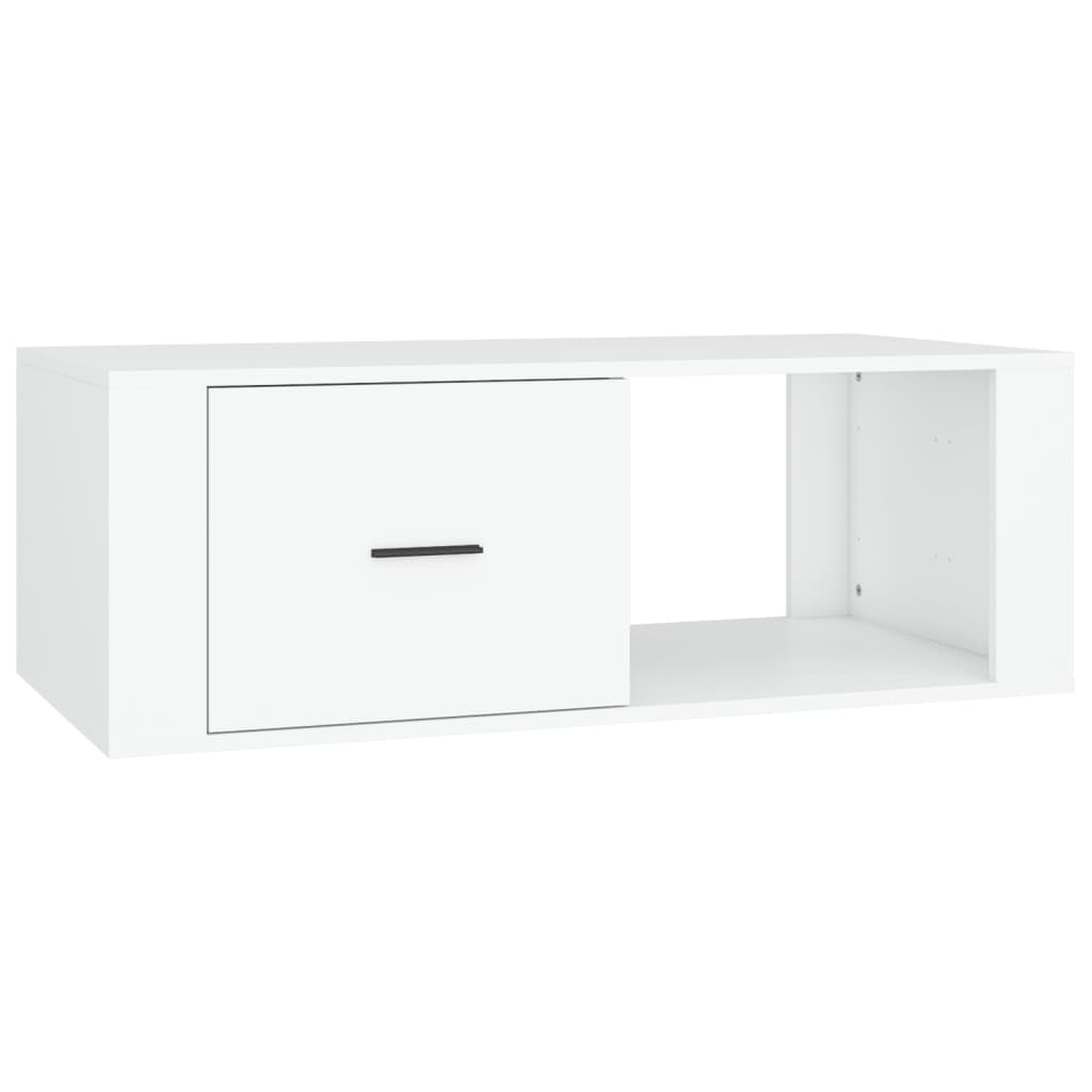 Tavolino da Salotto Bianco 100x50,5x35 cm in Legno Multistrato - homemem39