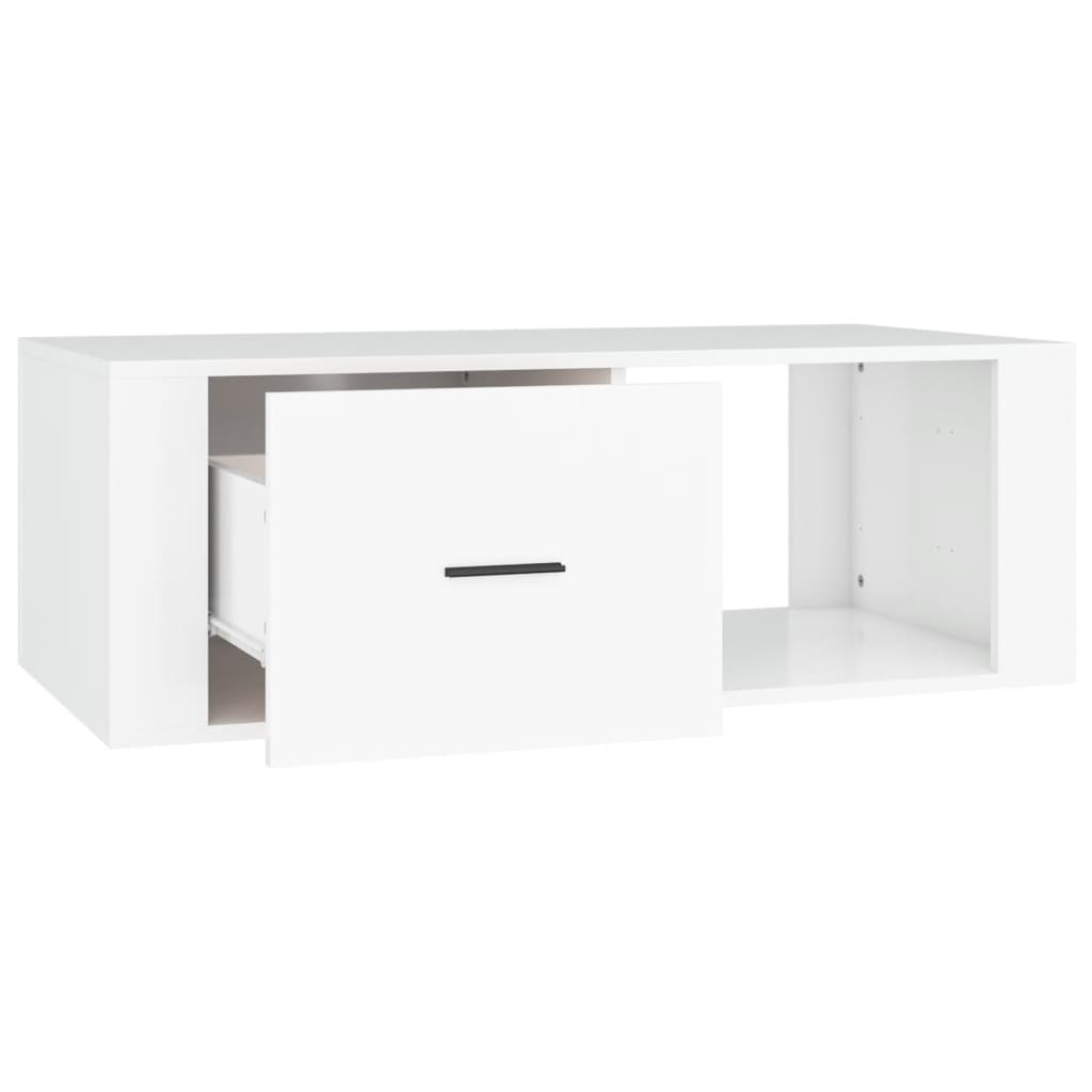 Tavolino da Salotto Bianco 100x50,5x35 cm in Legno Multistrato - homemem39