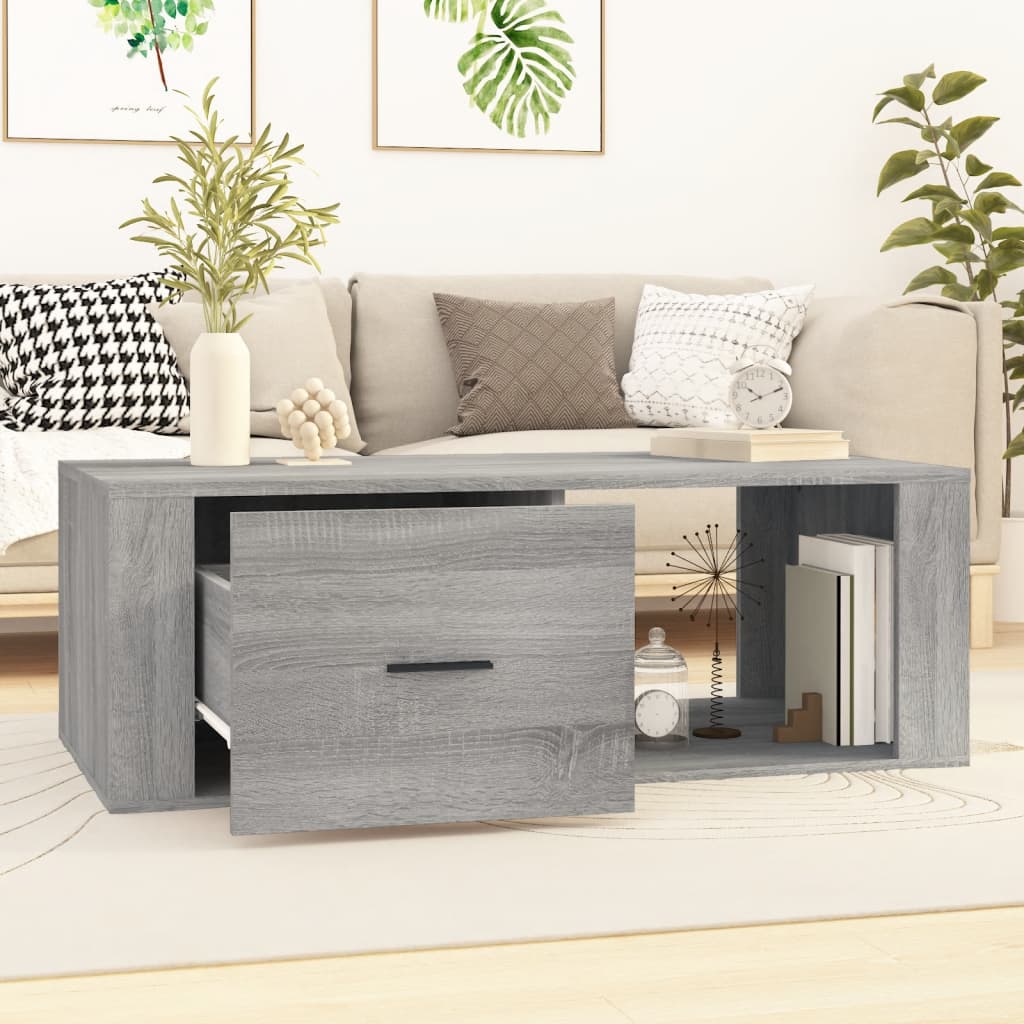 Tavolino Salotto Grigio Sonoma 100x50,5x35 cm Legno Multistrato - homemem39