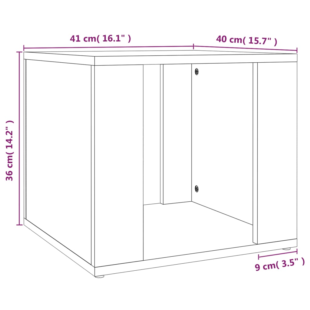 Comodino Rovere Sonoma 41x40x36 cm in Legno Multistrato - homemem39