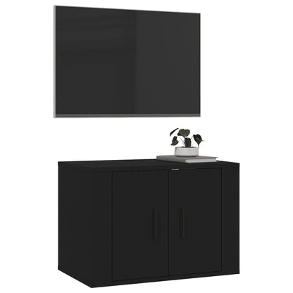 Mobile Porta TV a Parete Nero 57x34,5x40 cm - homemem39