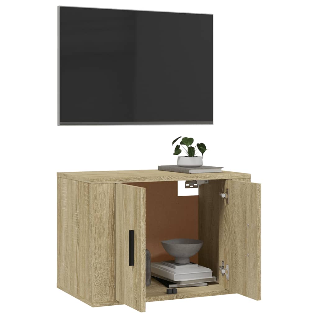 Mobile Porta TV a Parete Rovere Sonoma 57x34,5x40 cm - homemem39