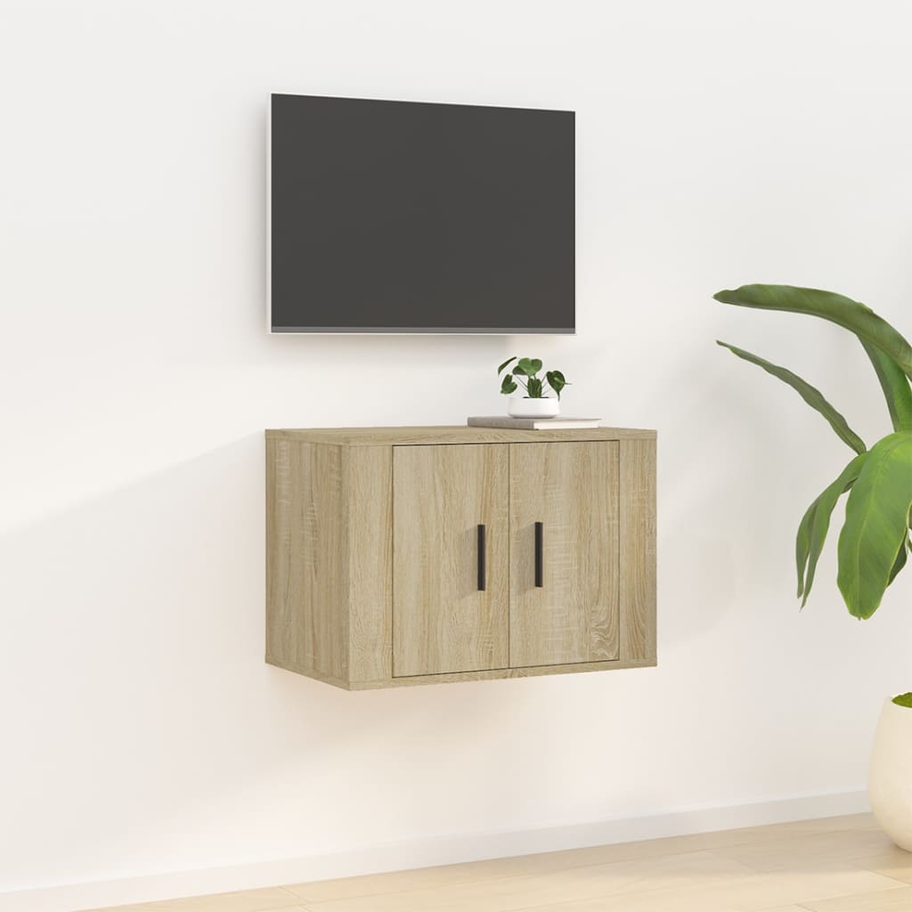 Mobile Porta TV a Parete Rovere Sonoma 57x34,5x40 cm - homemem39