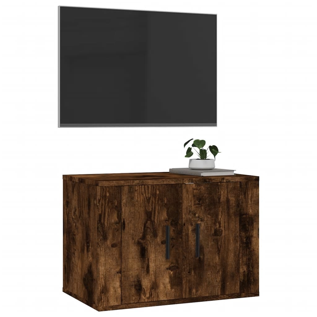 Mobile Porta TV a Parete Rovere Fumo 57x34,5x40 cm - homemem39