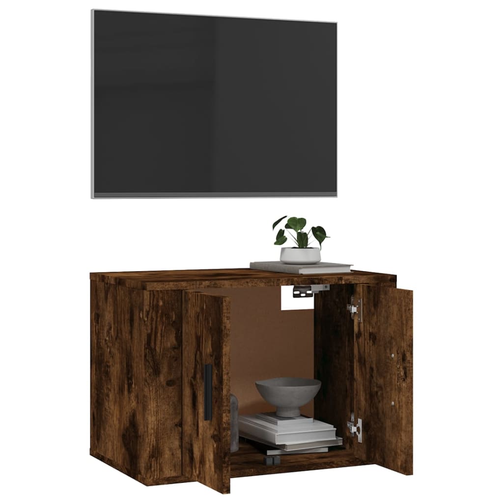 Mobile Porta TV a Parete Rovere Fumo 57x34,5x40 cm - homemem39