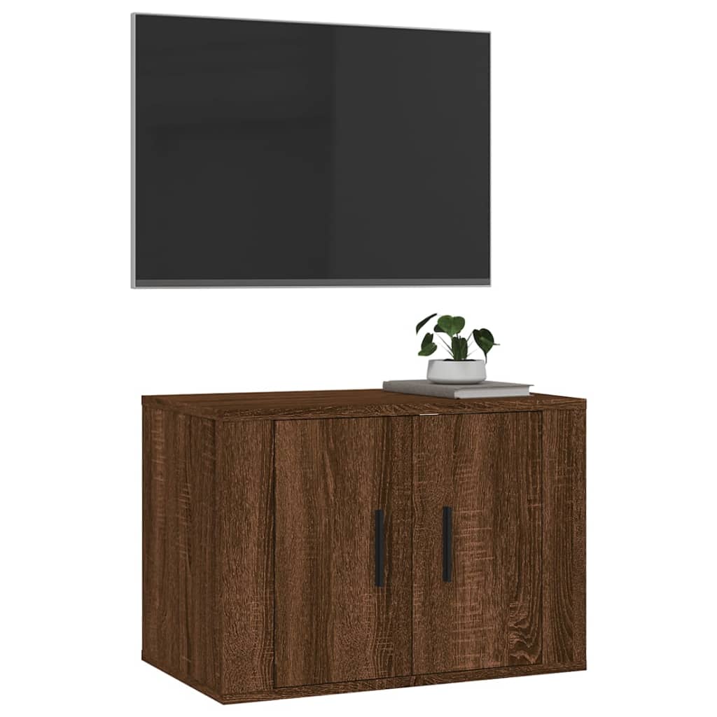 Mobile Porta TV a Parete Rovere Marrone 57x34,5x40 cm - homemem39