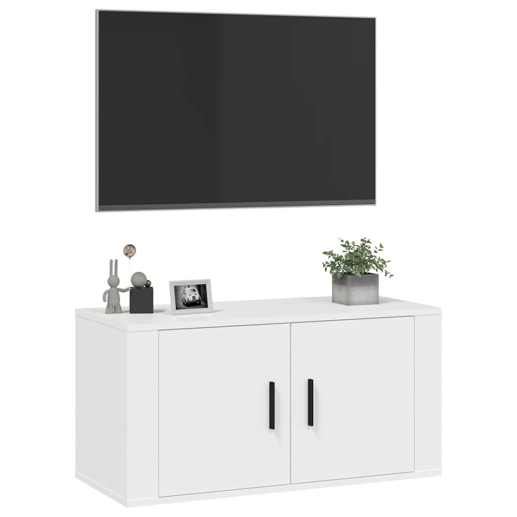 Mobile Porta TV a Parete Bianco 80x34,5x40 cm - homemem39